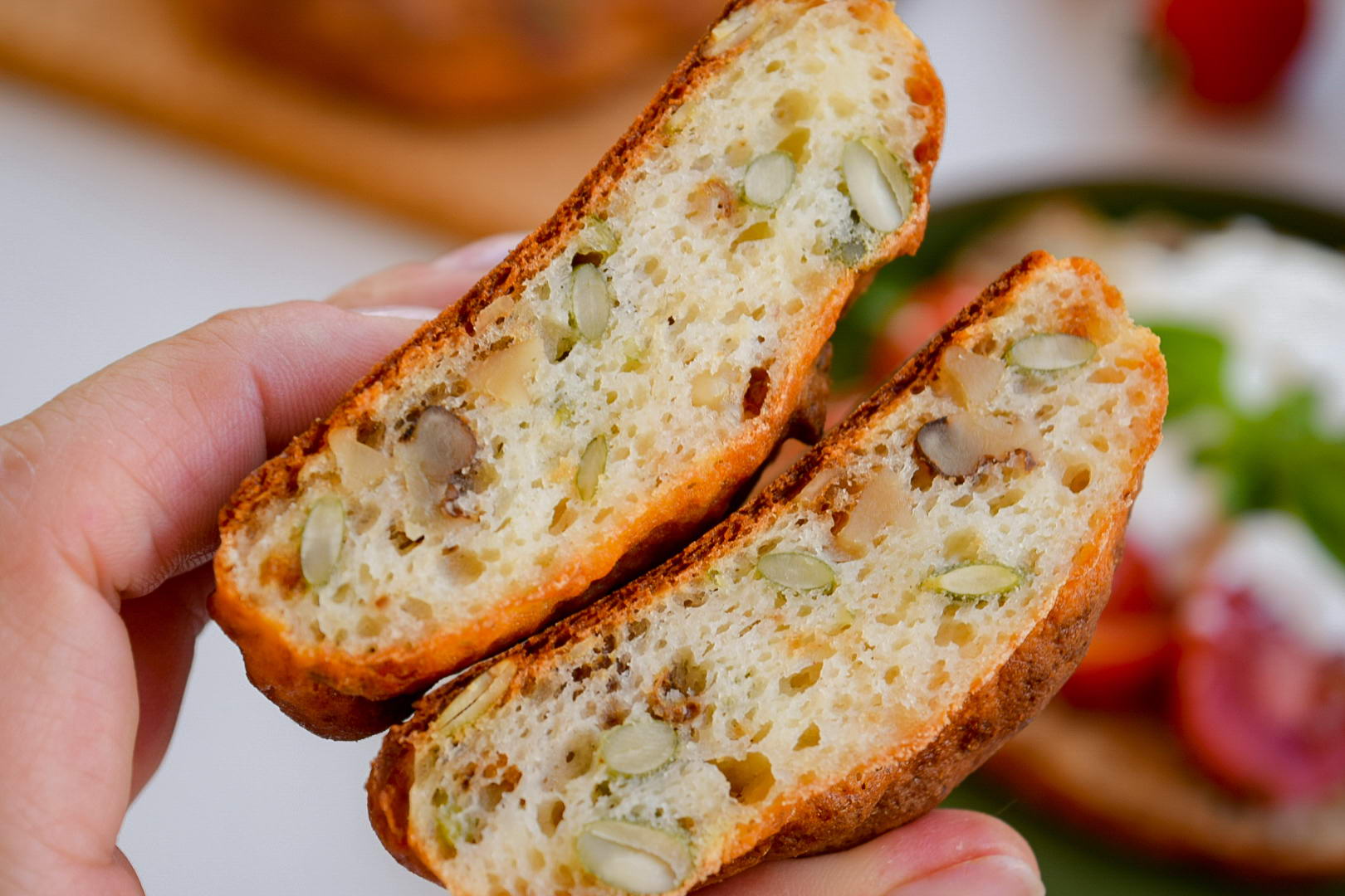 Несладкий кекс-пирог с цуккини и беконом