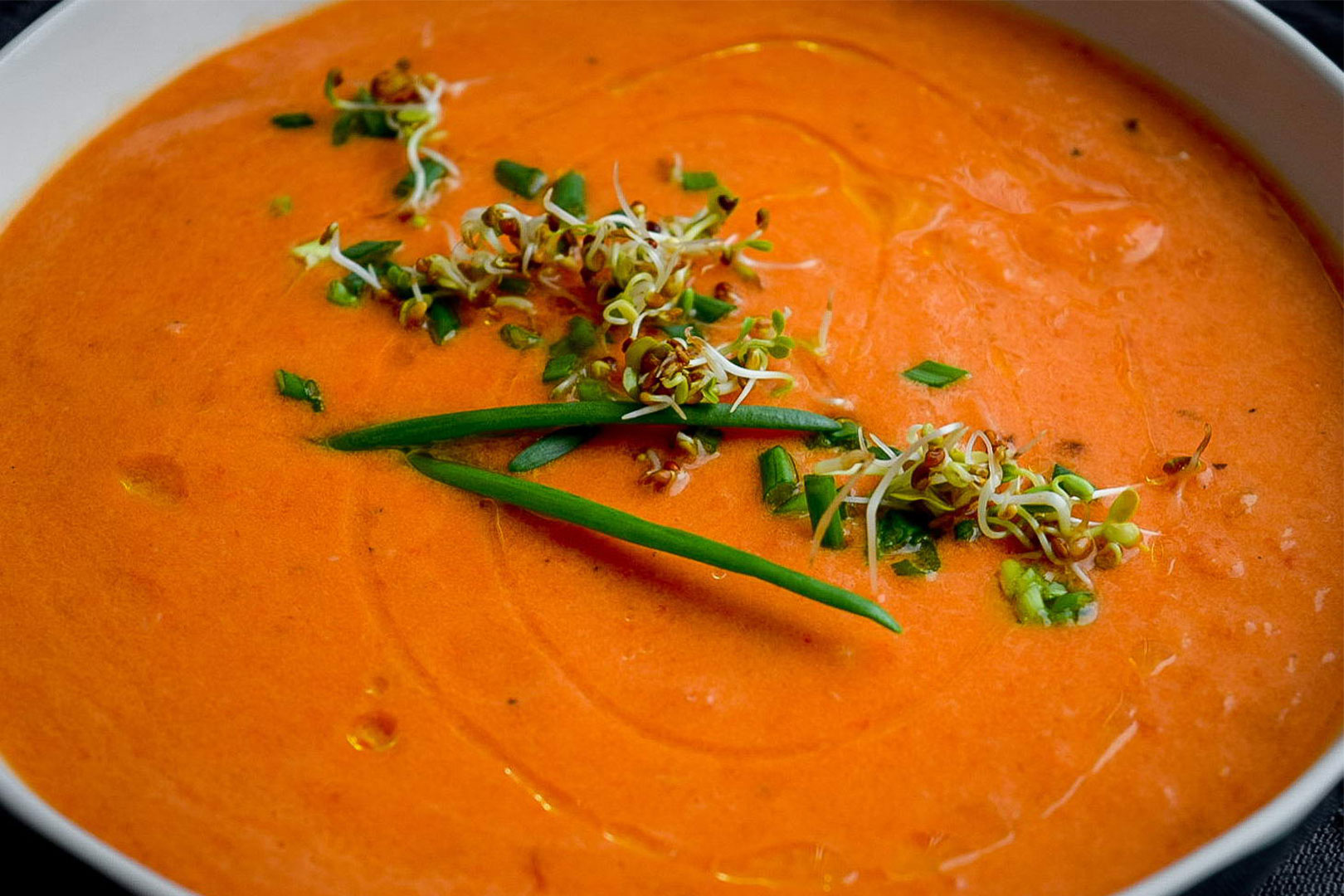 Сливочный суп-пюре из перца и томатов