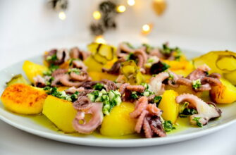 Салат из осьминога с картофелем — Средиземноморская классика