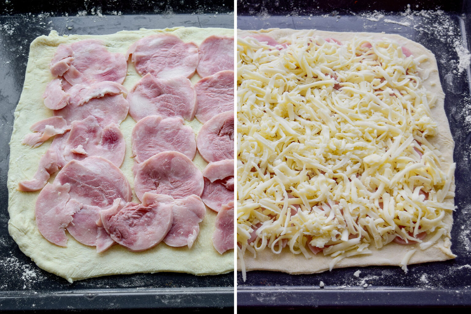 Полпеттоне с начинкой из ветчины и сыра